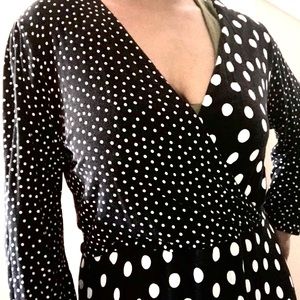 XL Polka Dotted Long sleeved maxi dress!